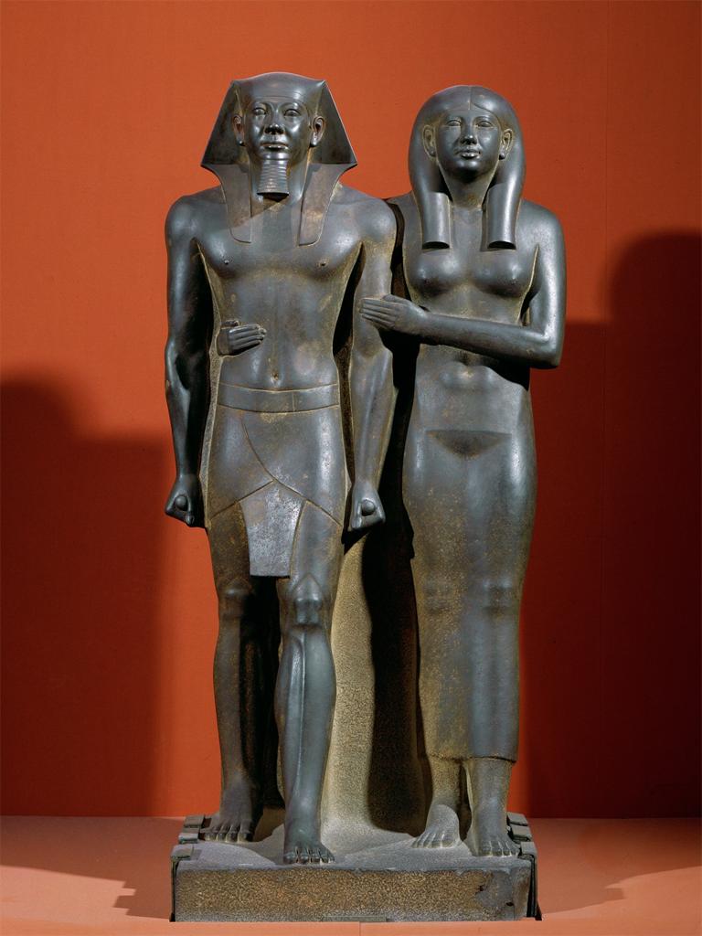king menkaure seated scribe